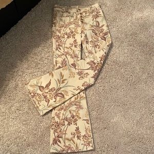 Pistola size 26 High rise bootcut jeans in cream & floral print